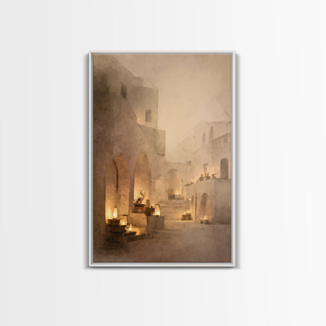 Quiet Bethlehem Night – Framed Canvas Print – Christian Art Canvas – Christmas Wall Art – Christian Art Print – Moody Christmas Art – Chris