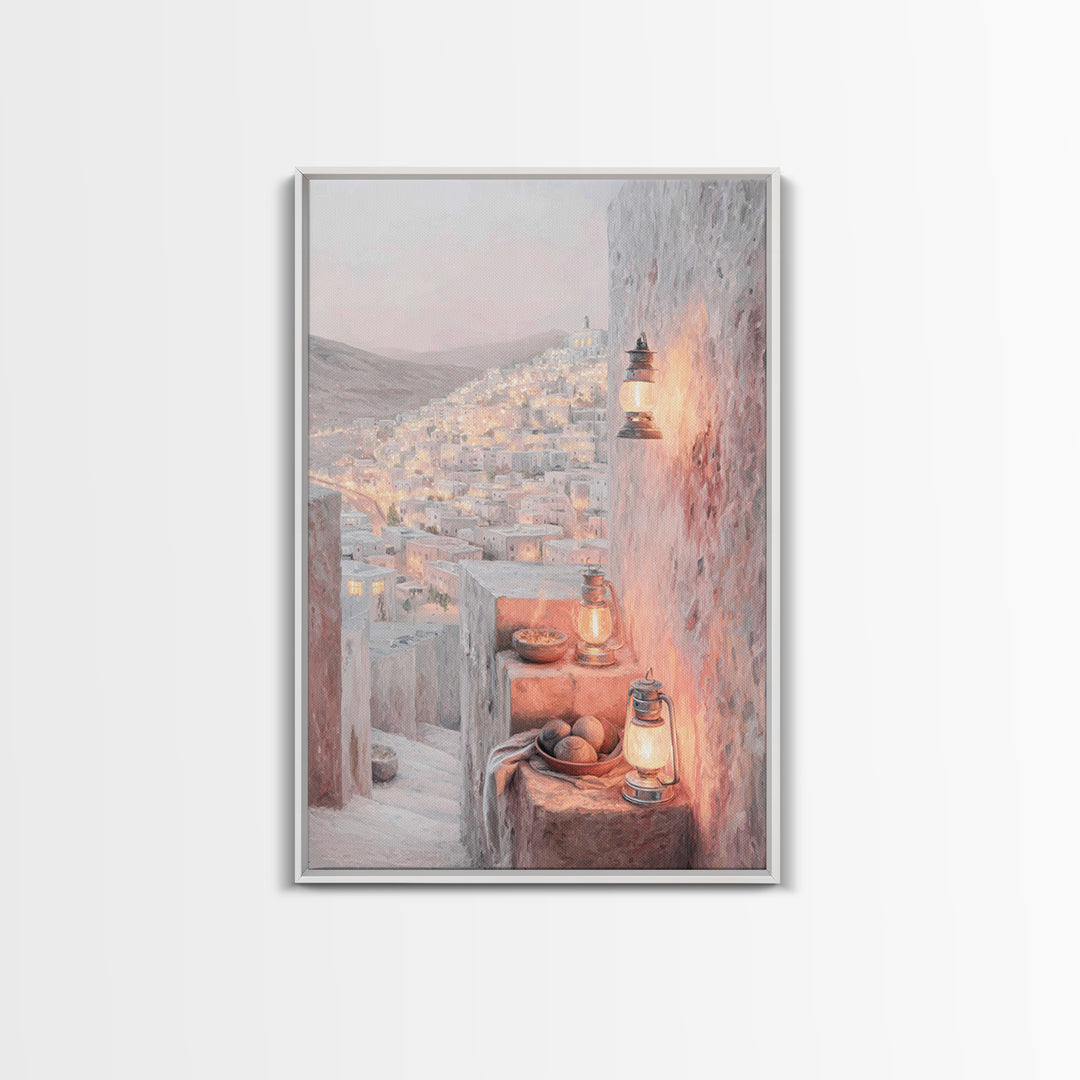 City Of Light – Framed Canvas Print – Christian Art Print – Christmas Wall Art – Christian Art Canvas – Christian Decor For Home – Christma