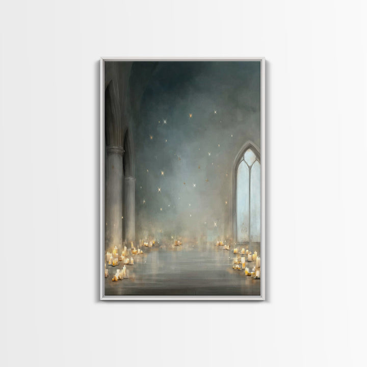 Star-Lit Chapel – Framed Canvas Print – Christian Art Canvas – Christian Decorations – Christian Wall Art – Modern Christian Art – Christma