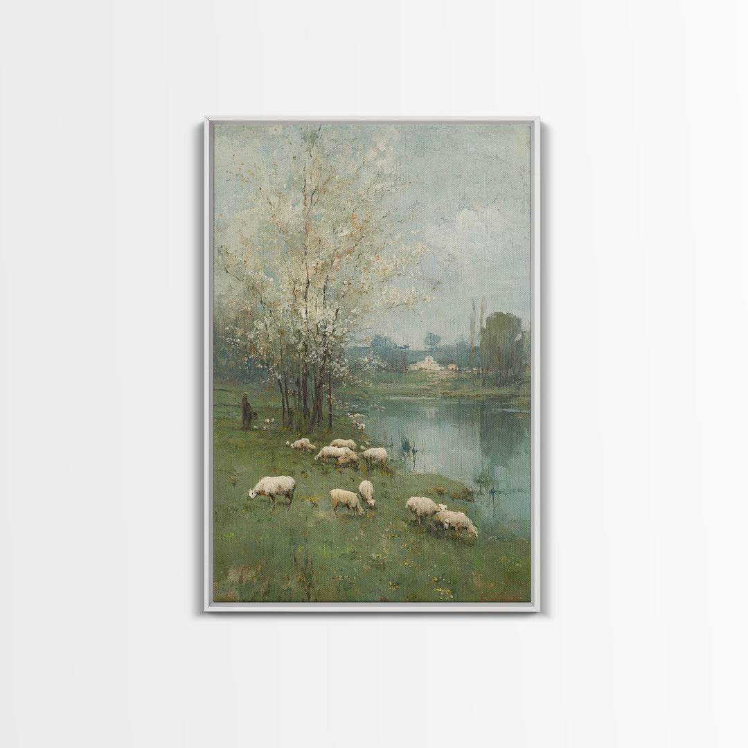 Pastoral Spring Blessing | Framed Canvas Print | Christian Wall Art | Christian Art Canvas | Pastoral Scenery | Subtle Christian Art | Chri