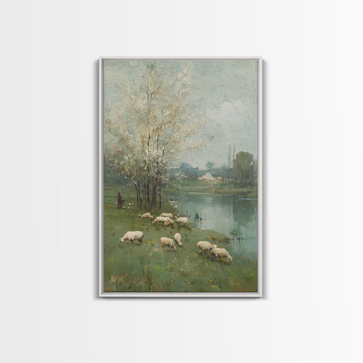 Pastoral Spring Blessing | Framed Canvas Print | Christian Wall Art | Christian Art Canvas | Pastoral Scenery | Subtle Christian Art | Chri