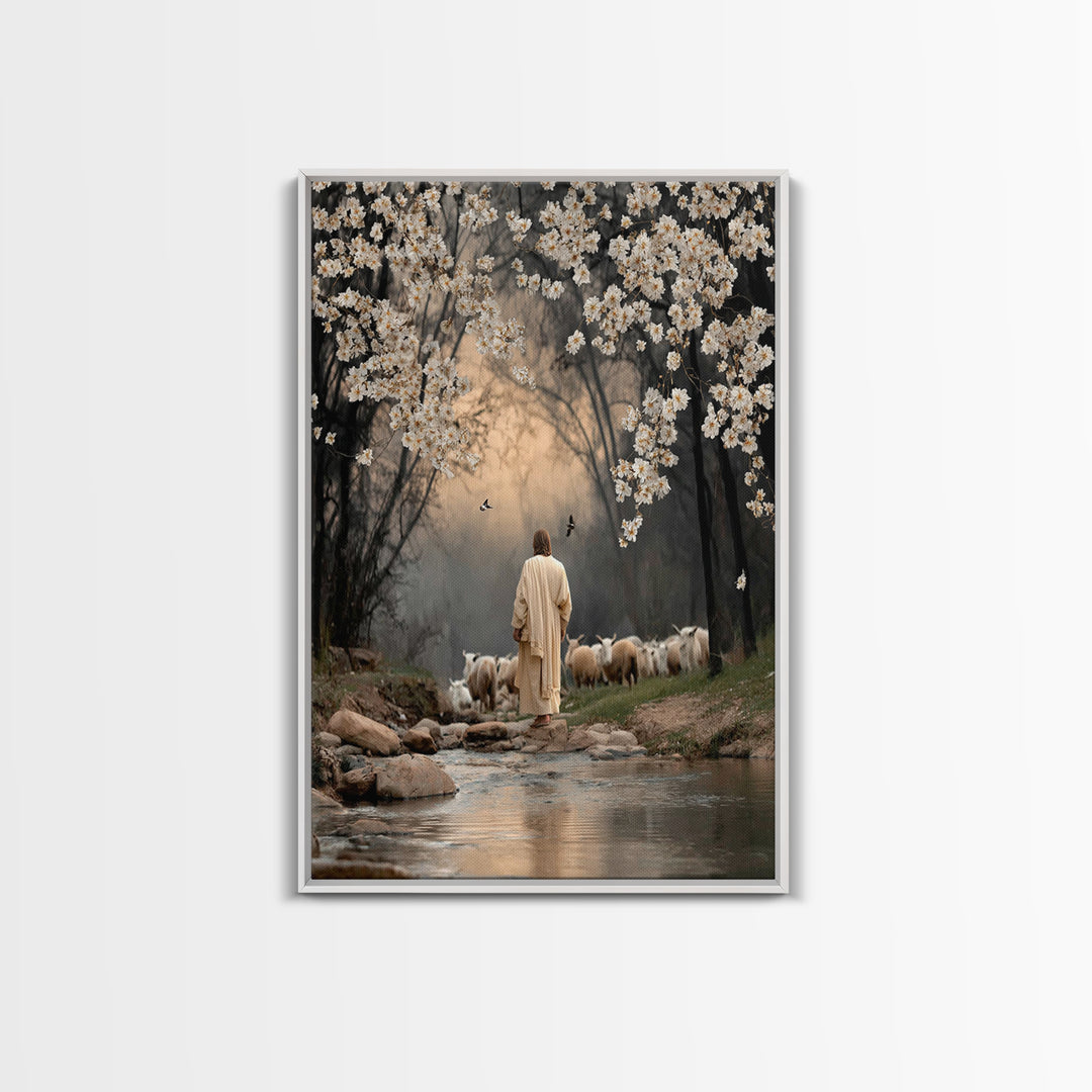 Divine Blossom Path, Framed Canvas Print, Christian Art Canvas, Christian Wall Art, Moody Christian Art, Christian Decor, Christian Gift