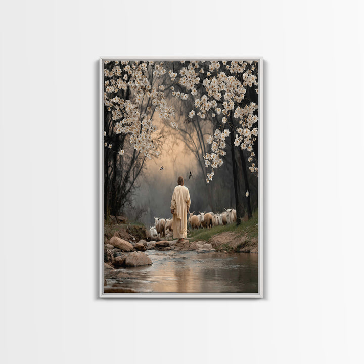 Divine Blossom Path, Framed Canvas Print, Christian Art Canvas, Christian Wall Art, Moody Christian Art, Christian Decor, Christian Gift