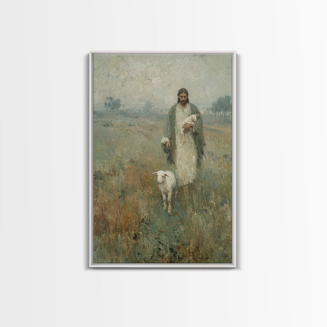Fields Of Mercy | Framed Canvas Print | Christian Art Canvas | Jesus Painting | Christian Art | Christian Gift | Vintage Christian Art