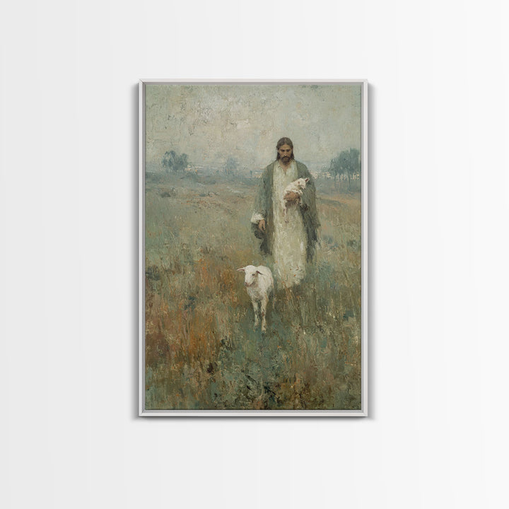 Fields Of Mercy | Framed Canvas Print | Christian Art Canvas | Jesus Painting | Christian Art | Christian Gift | Vintage Christian Art