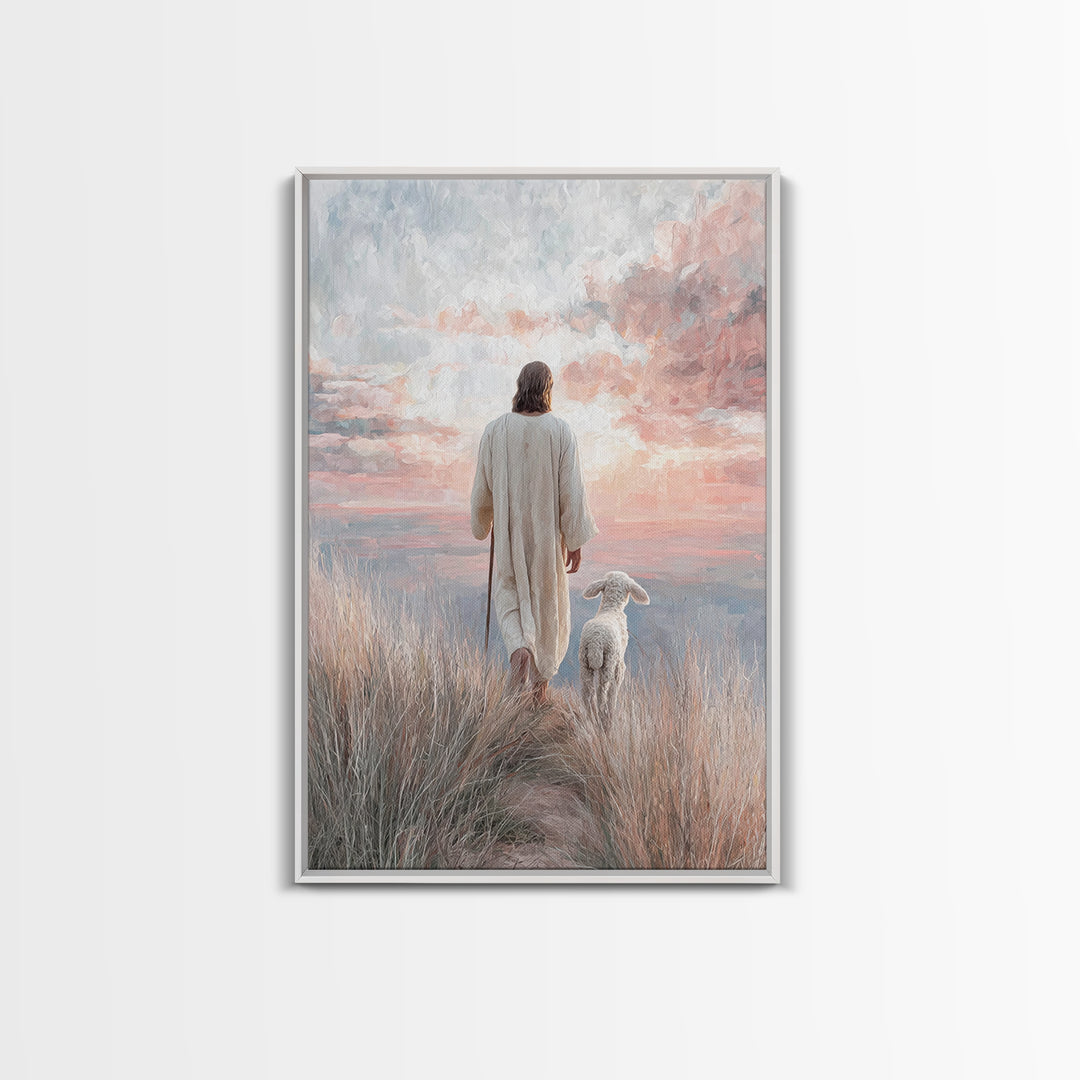 Guided By Light | Framed Canvas Print | Jesus Painting | Christian Art Canvas | Christian Christmas Art | Christian Decor