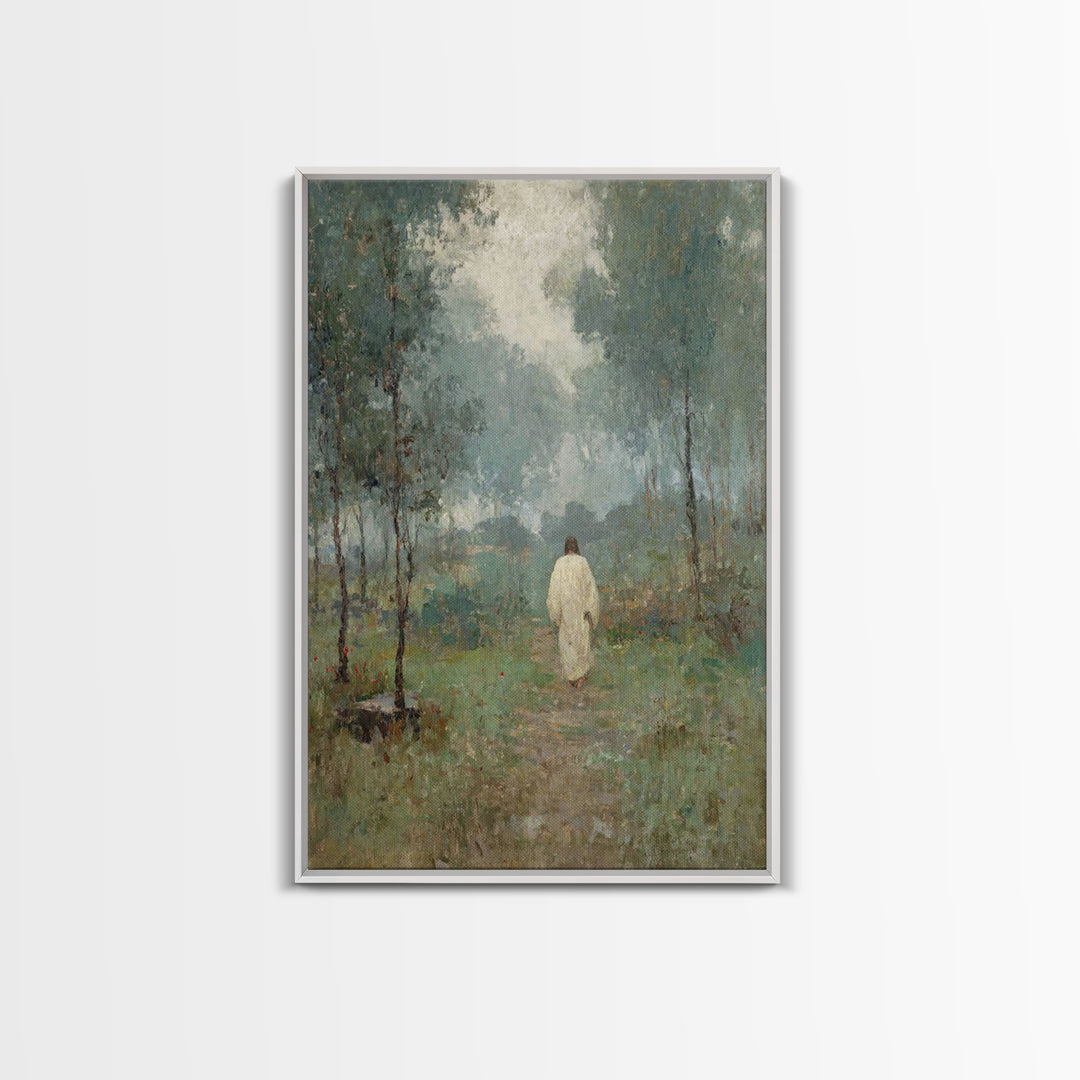 Peaceful Way – Framed Canvas Print – Christian Art – Christian Wall Art – Jesus Painting – Vintage Christian Art – Christian Gift Ideas