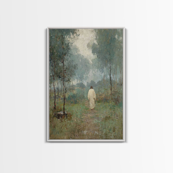 Peaceful Way – Framed Canvas Print – Christian Art – Christian Wall Art – Jesus Painting – Vintage Christian Art – Christian Gift Ideas