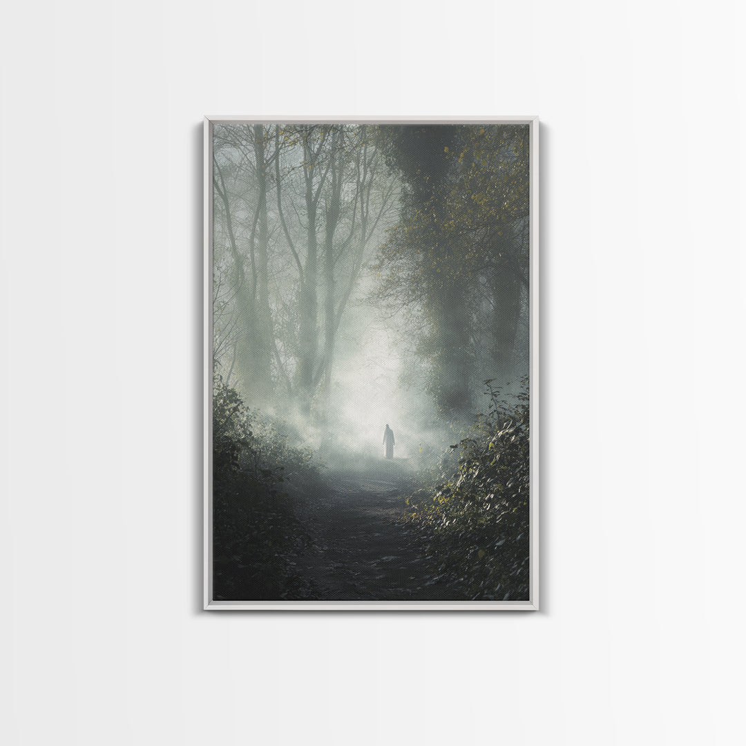 Sacred Stillness – Framed Canvas Print – Christian Art Canvas – Christian Wall Art – Jesus Painting – Blue Christian Art – Christian Decora