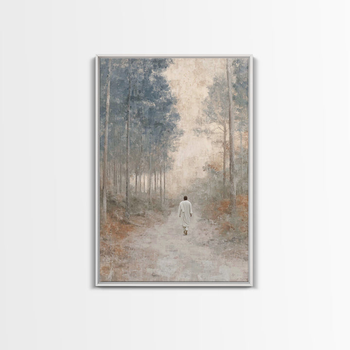 Walk Of Peace – Framed Canvas Print – Christian Wall Art – Christian Art Canvas – Modern Christian Painting – Jesus Painting – Christian De