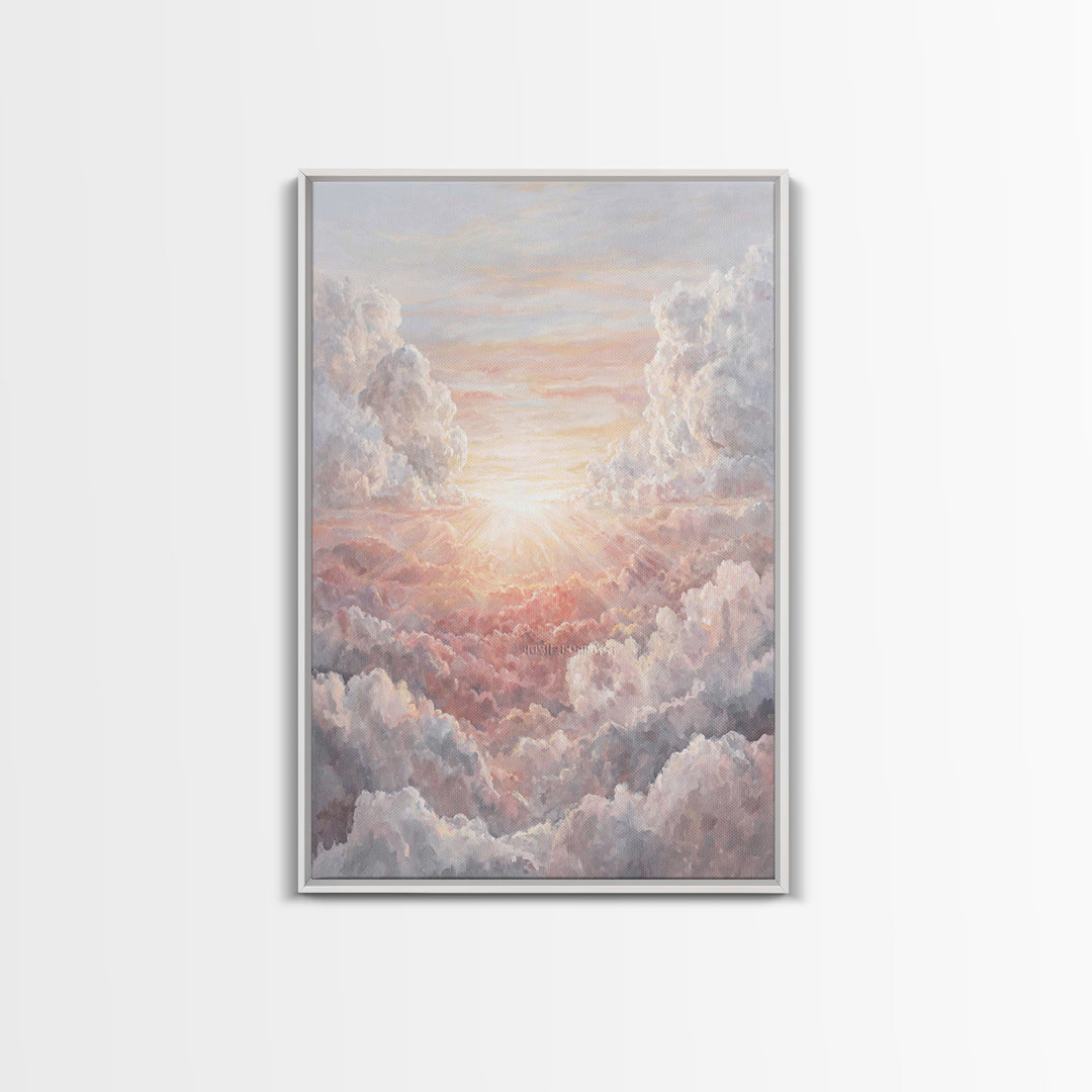 Heavenly Dawn – Framed Canvas Print – Christian Wall Art – Christian Art Canvas – Abstract Christian Art – Christian Decor – Modern Christi