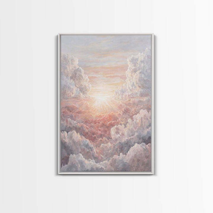 Heavenly Dawn – Framed Canvas Print – Christian Wall Art – Christian Art Canvas – Abstract Christian Art – Christian Decor – Modern Christi