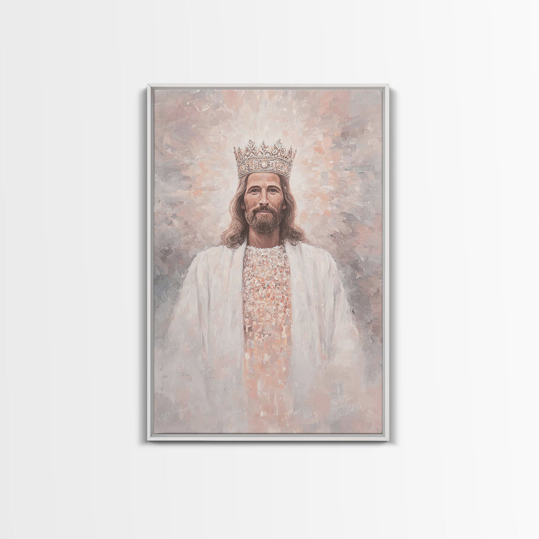 King Of Heaven – Framed Canvas Print – Christian Art Painting – Jesus Painting – Christian Wall Art – Framed Christian Art – Christian Chri