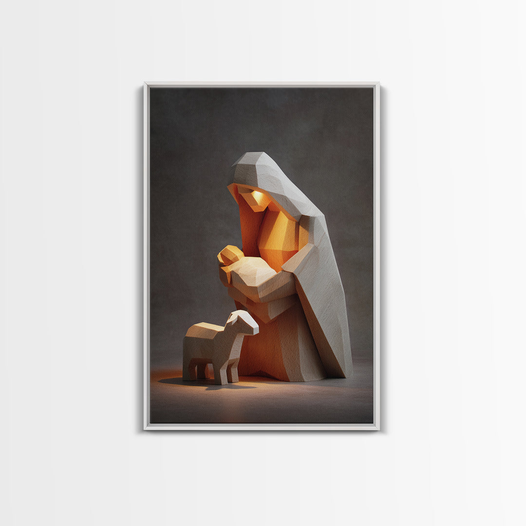 Gentle Hope Dawn - Framed Canvas Print - Jesus Painting - Christian Art Canvas - Christian Wall Art - Christian Christmas Art - Christian G
