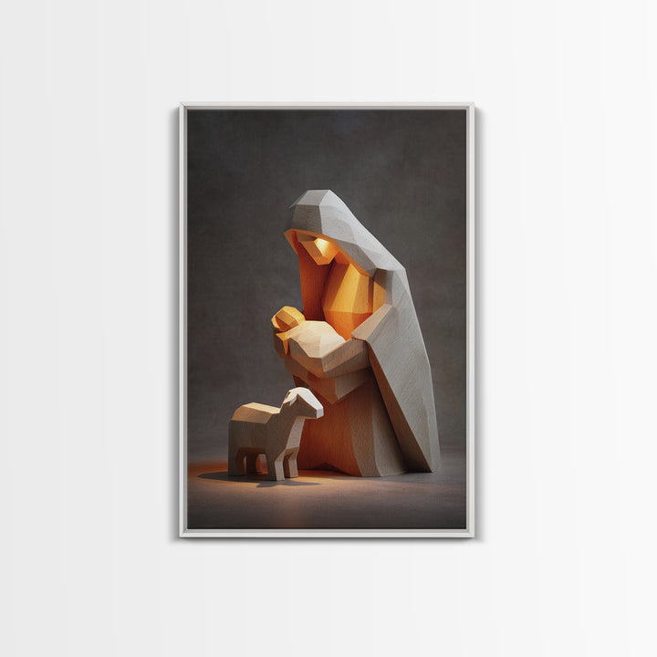 Gentle Hope Dawn - Framed Canvas Print - Jesus Painting - Christian Art Canvas - Christian Wall Art - Christian Christmas Art - Christian G