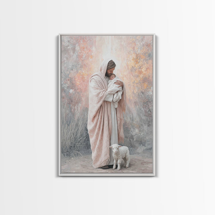Humble Nativity Grace - Framed Canvas Print - Christian Art Canvas - Christmas Art - Christian Wall Art - Christian Decor - Christian Gifts
