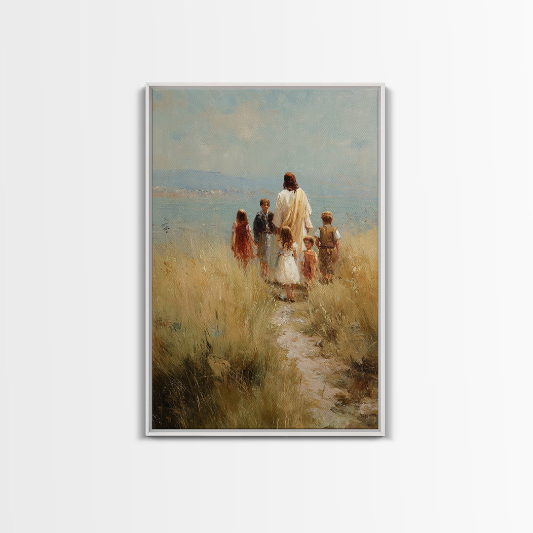 Hillside Light | Framed Canvas Print | Christian Art Canvas | Jesus Painting | Christian Wall Art | Christian Christmas Art | Christian Dec