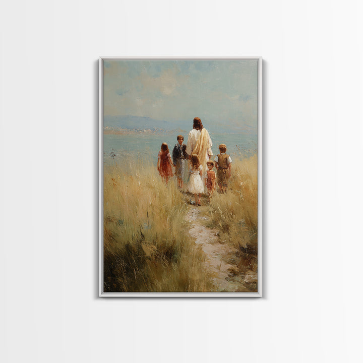 Hillside Light | Framed Canvas Print | Christian Art Canvas | Jesus Painting | Christian Wall Art | Christian Christmas Art | Christian Dec