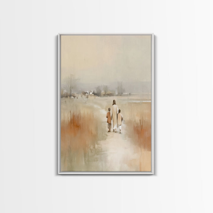 Valley Of Calm, Framed Canvas Print, Christian Art Canvas, Jesus Painting, Christian Wall Art, Christian Gift, Christian Christmas Art