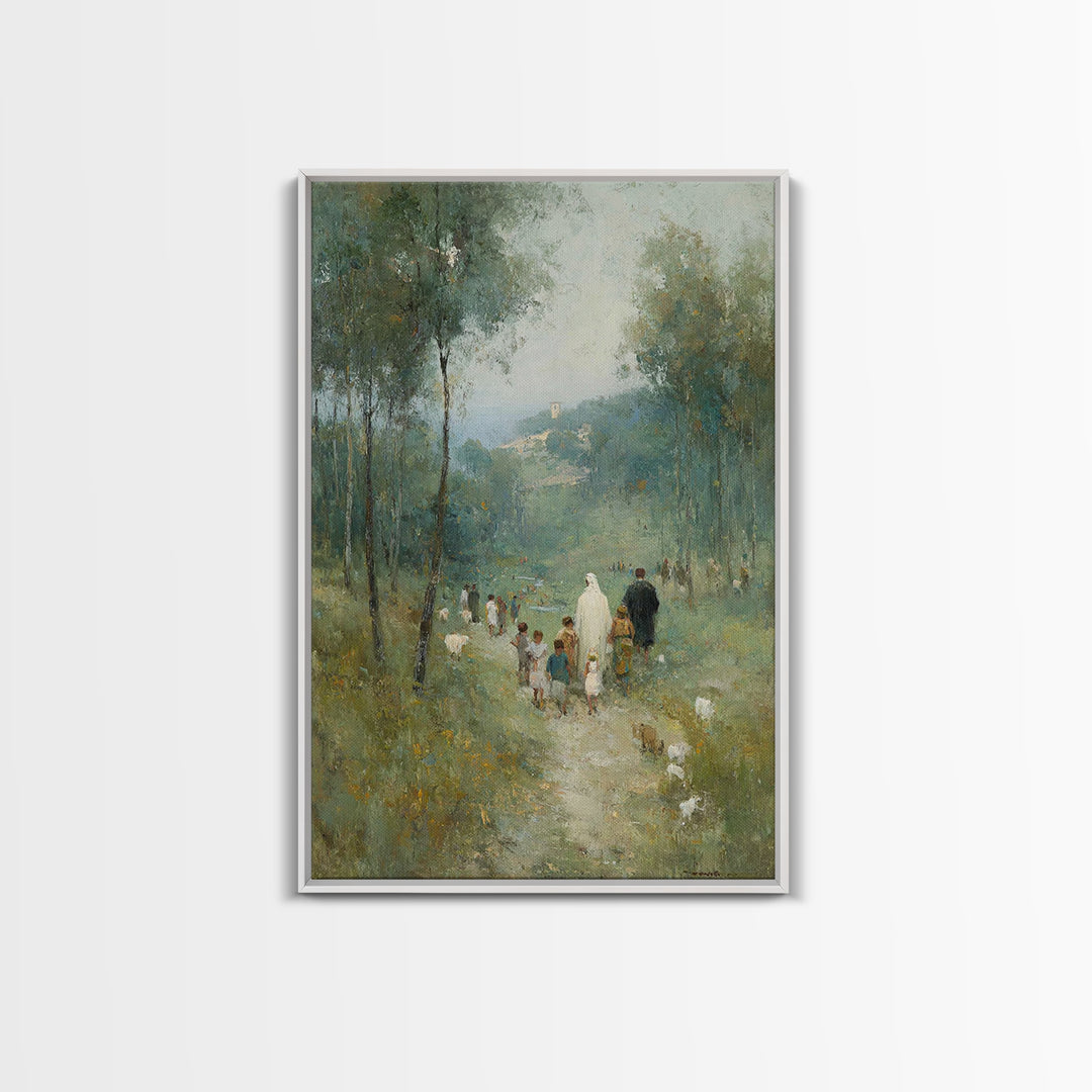 Gathering Of Grace | Framed Canvas Print | Christian Wall Art | Christian Art Canvas | Jesus Painting | Christian Decor | Christmas Art