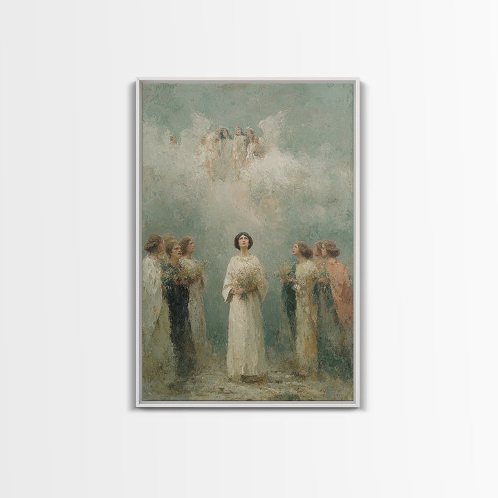 Angelic Chorus – Framed Canvas Print – Christian Art Canvas – Christian Paintings – Christian Wall Art – Christian Christmas Art – Framed C