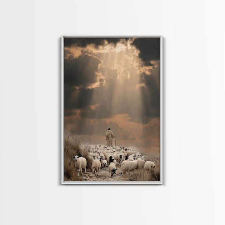 The Shepherd’s Path – Framed Canvas Print – Christian Wall Art – Jesus Painting – Christian Art Canvas – Pastoral Scenery – Christian Chris