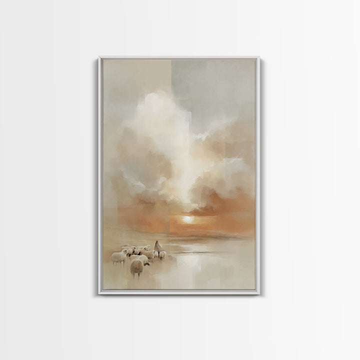 Heavenly Dawn – Framed Canvas Print – Christian Art Canvas – Christmas Wall Art – Christian Painting – Christian Decor – Subtle Christian A