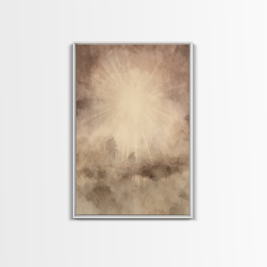 Divine Light – Framed Canvas Print – Christian Art – Christian Wall Art – Christian Art Canvas – Moody Christian Art – Christmas Wall Art –