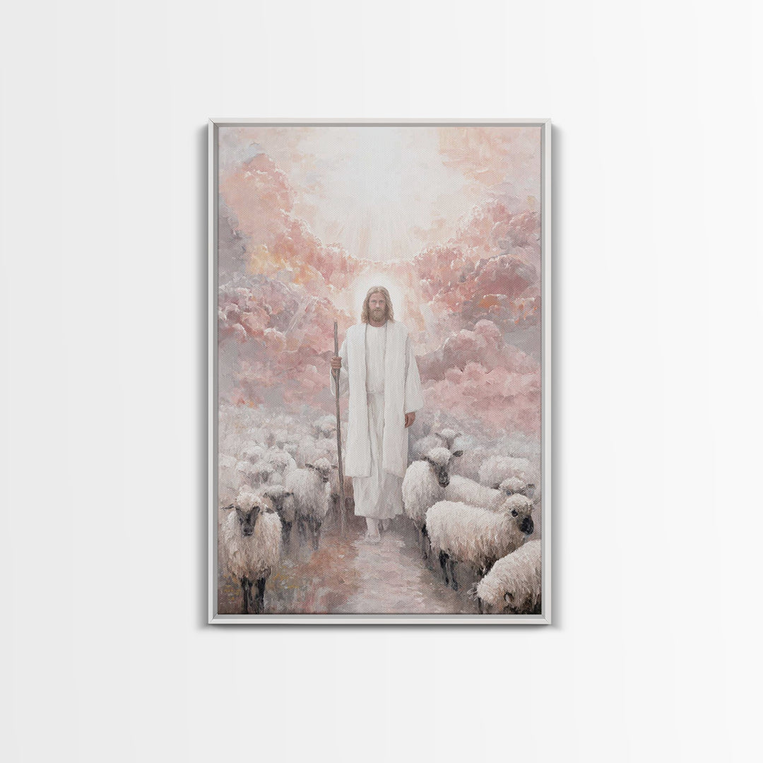 Guiding Heaven – Framed Canvas Print – Christian Christmas Art – Christian Art – Jesus Painting – Christian Art Canvas – Christmas Wall Art