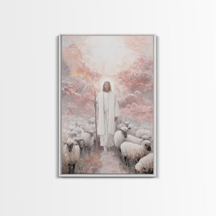 Guiding Heaven – Framed Canvas Print – Christian Christmas Art – Christian Art – Jesus Painting – Christian Art Canvas – Christmas Wall Art