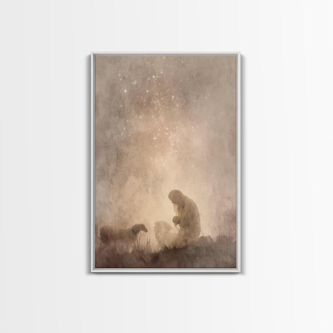 Night Of Prayer – Framed Canvas Print – Christian Wall Art – Christian Painting – Christian Art Canvas – Subtle Christian Art – Christian D
