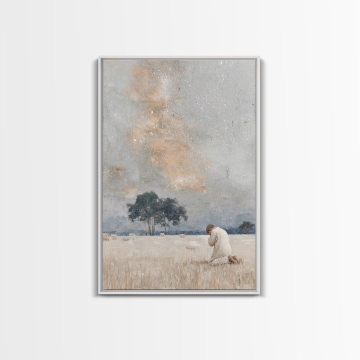 Fields Of Devotion – Framed Canvas Print – Christian Art Canvas – Christian Wall Art – Modern Christian Painting – Christmas Wall Art – Sub