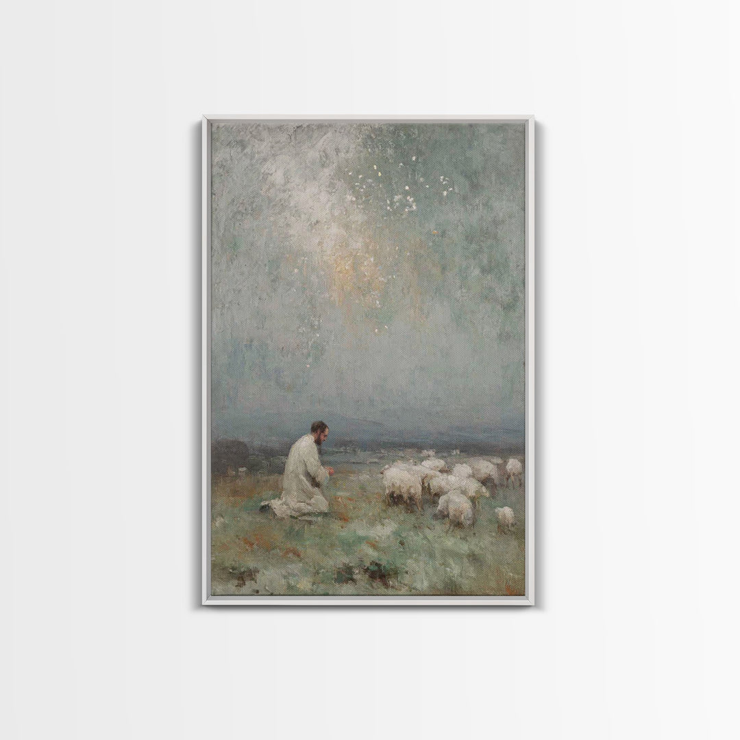 Heaven’s Whisper – Framed Canvas Print – Christian Art – Christian Art Canvas – Moody Christian Art – Christian Wall Art – Christmas Art Pr
