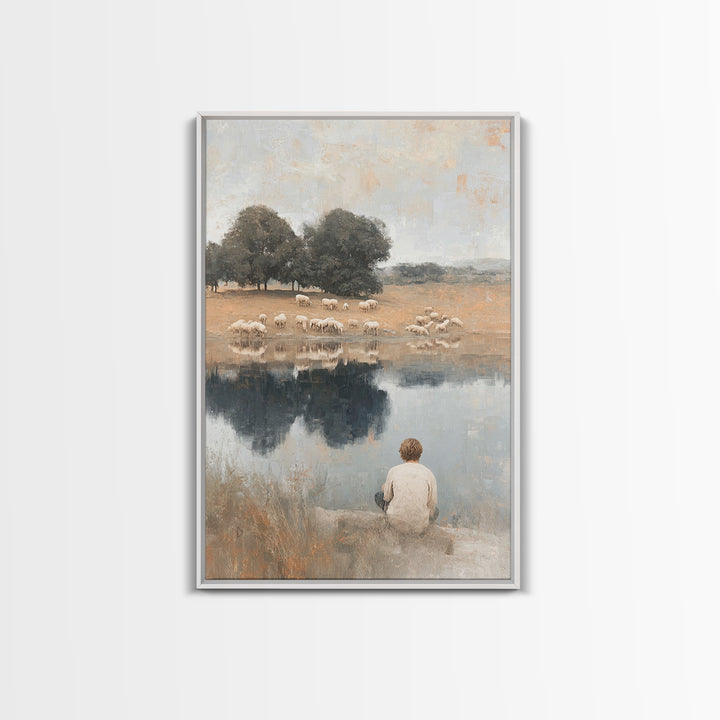 River Of Peace – Framed Canvas Print – Christian Art Canvas – Christian Wall Art – Subtle Christian Art – Christian Painting – Christian De