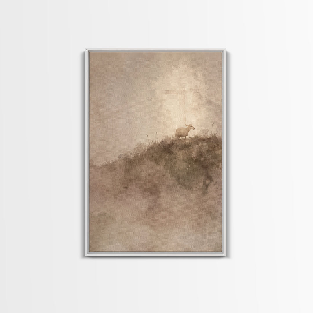 Silent Redeemer – Framed Canvas Print – Christian Wall Art – Christian Painting – Christmas Art Prints – Unique Christian Art – Christian A