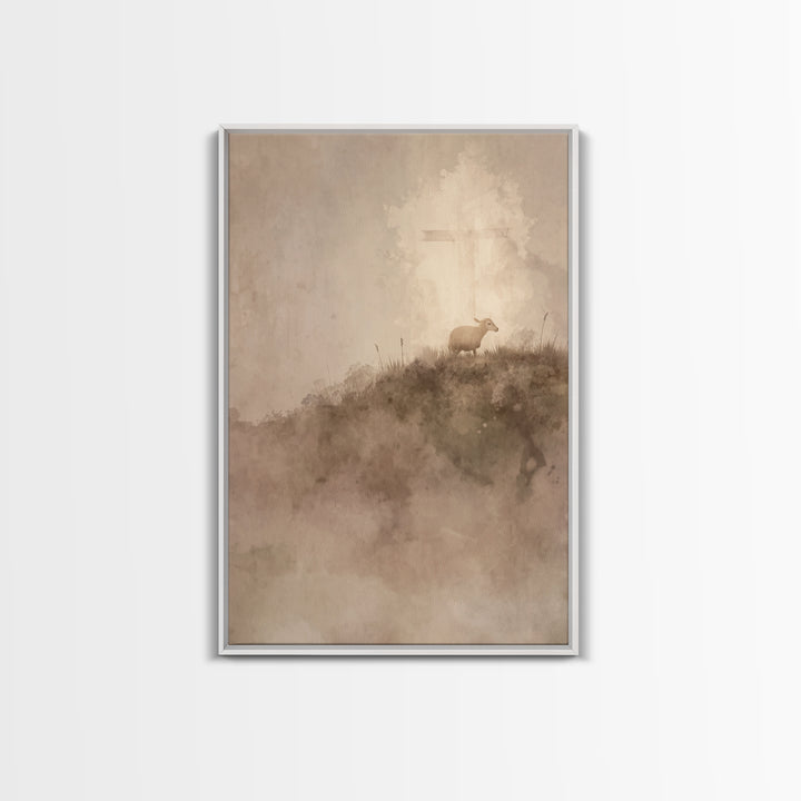 Silent Redeemer – Framed Canvas Print – Christian Wall Art – Christian Painting – Christmas Art Prints – Unique Christian Art – Christian A