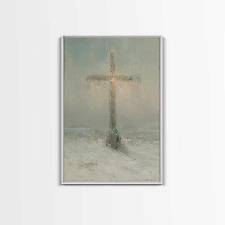 Snowfall Grace – Framed Canvas Print – Christian Christmas Art – Christian Wall Art – Christmas Art Prints – Christian Decor – Winter Chris