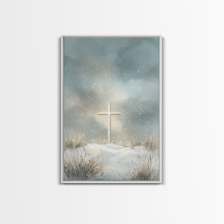 Radiant Salvation – Framed Canvas Print – Christian Wall Art – Christian Art Canvas – Christmas Art – Moody Christmas Art – Christian Gift