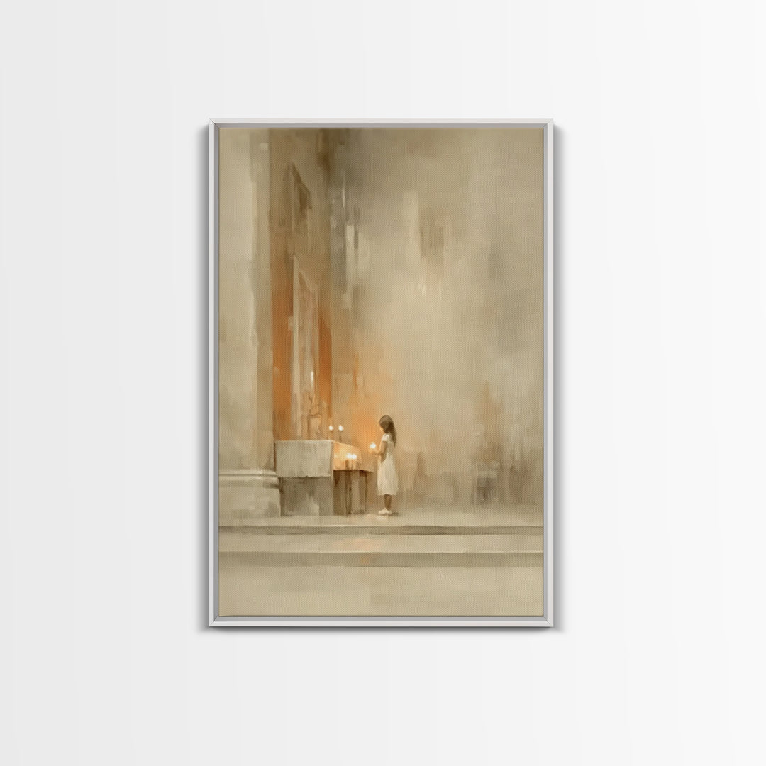 Quiet Prayer – Framed Canvas Print – Minimalist Christian Art – Christian Art – Christian Wall Art – Subtle Christian Art – Christian Art P