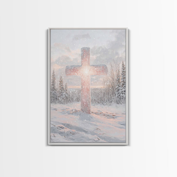 Morning Of Hope – Framed Canvas Print – Christian Art – Christian Wall Art – Christian Art Canvas – White Christmas Art – Christian Decorat