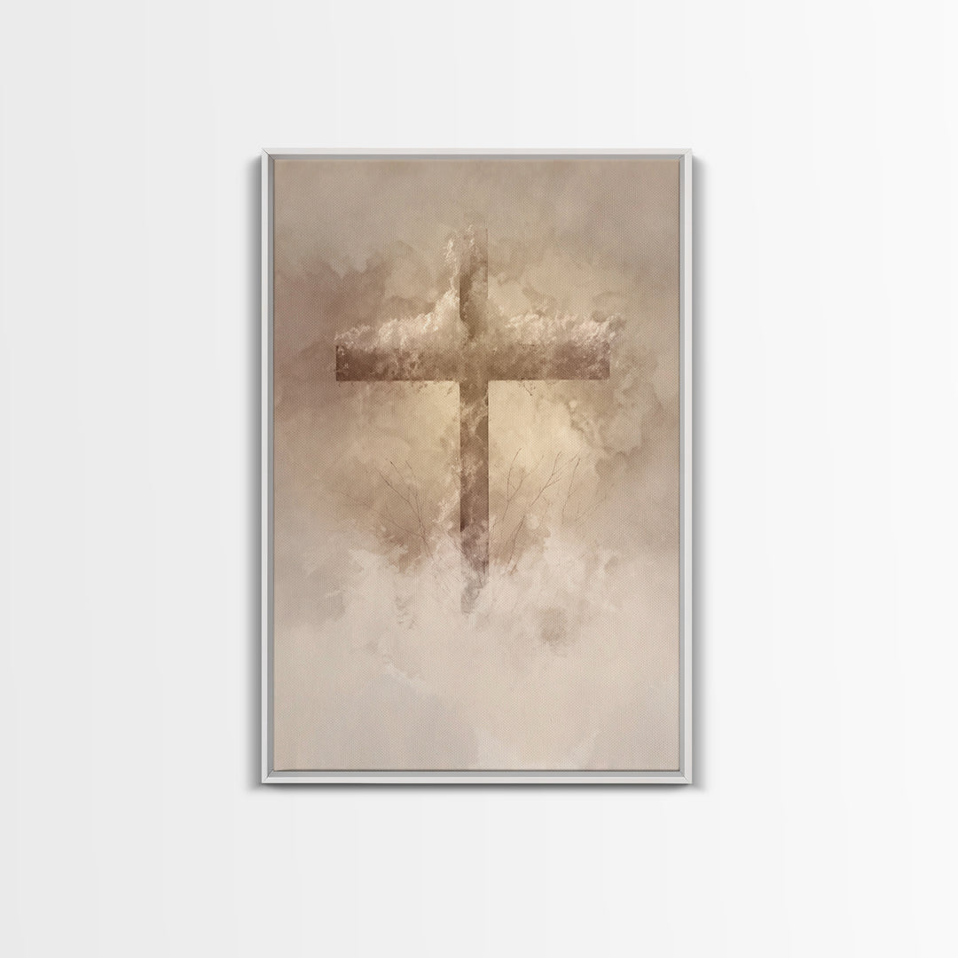 Sacred Stillness – Framed Canvas Print – Minimalist Christian Art – Christian Wall Art – Christian Art Canvas – Christian Gift Ideas – Chri