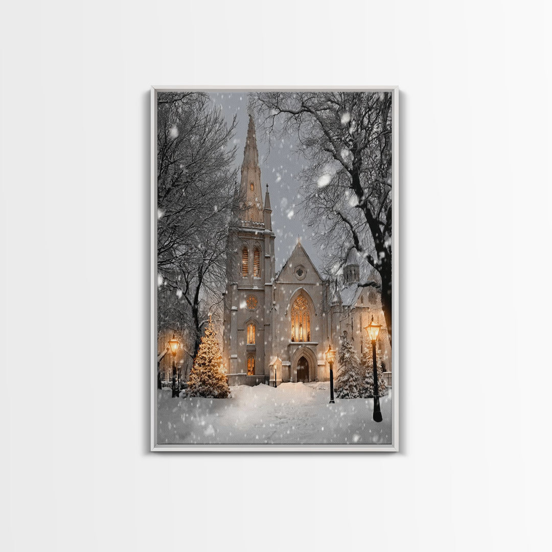 Cathedral Of Light – Framed Canvas Print – Christmas Wall Art – Christian Art Canvas – Christian Christmas Art – Christian Decor – Christma