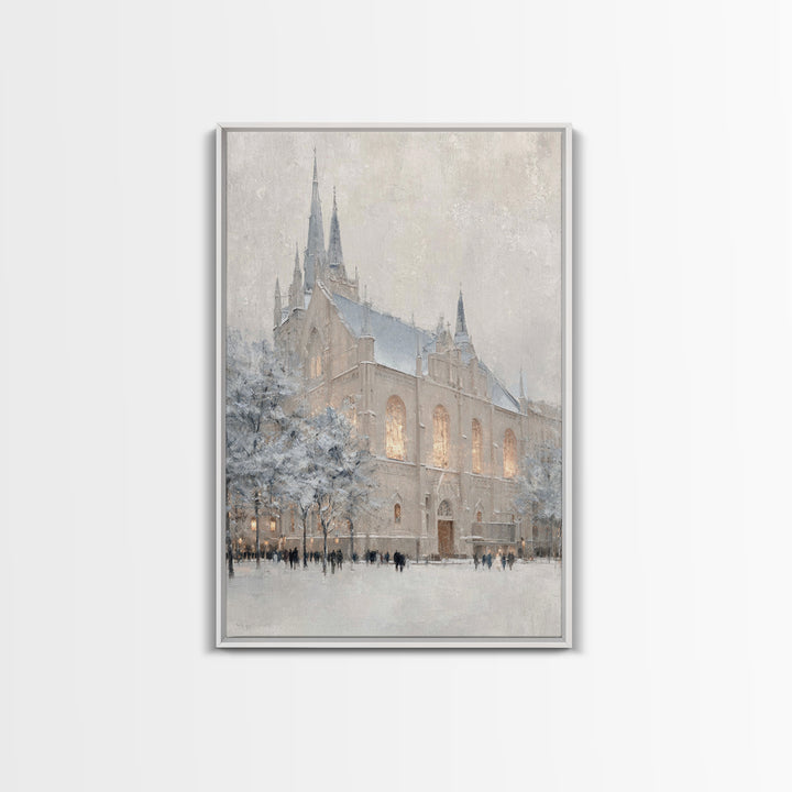 Frosted Spires – Framed Canvas Print – Christian Art Canvas – Christian Wall Art – Subtle Christian Art – Christian Decorations – Christmas