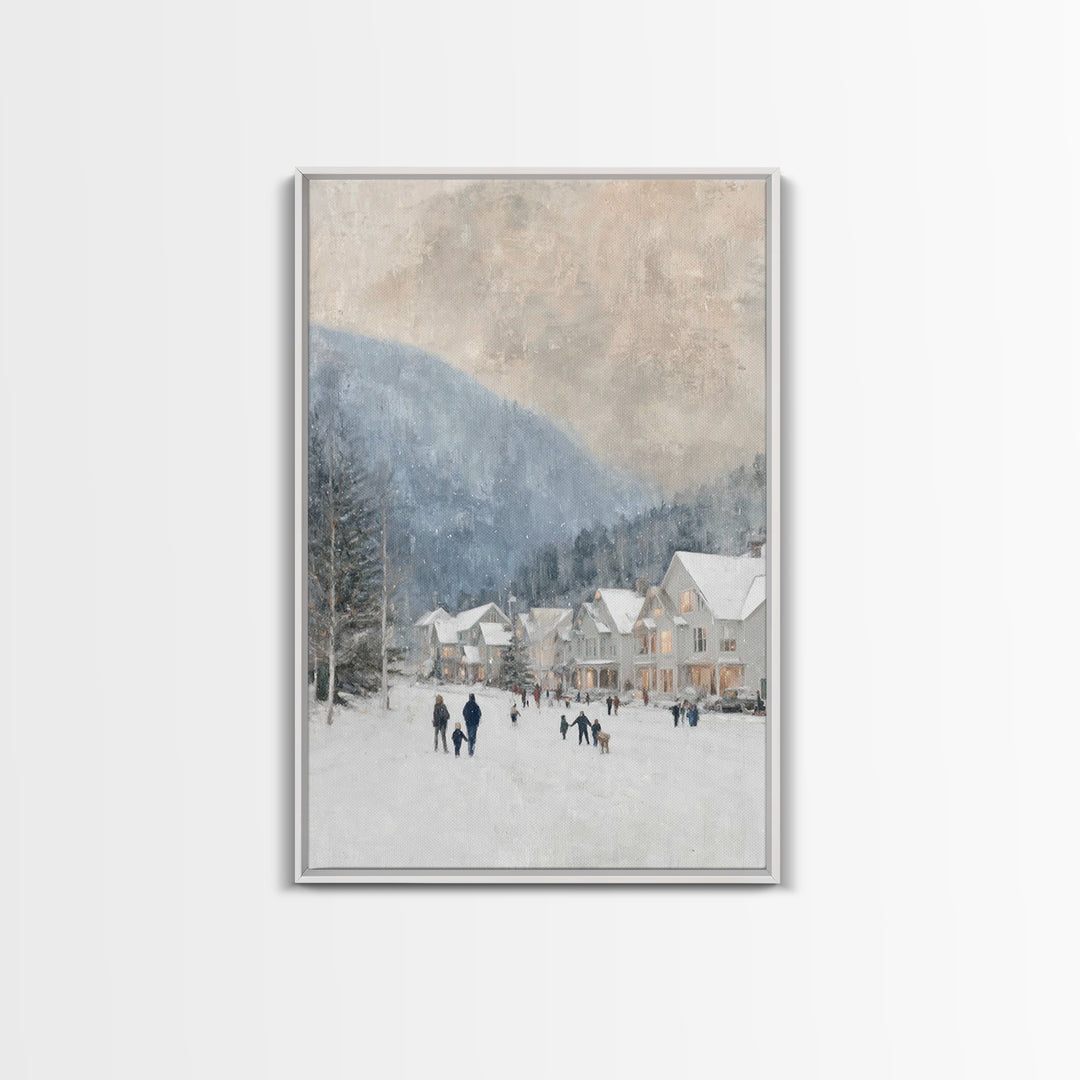 Winter Grace – Framed Canvas Print – Christian Wall Art – Christmas Art Prints – Christian Christmas Art – White Christmas Art – Christian