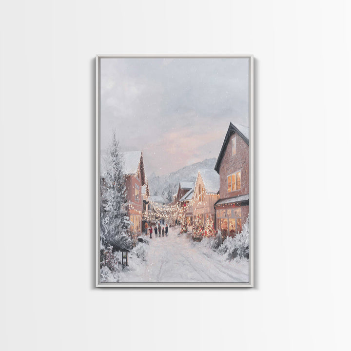 Peaceful Noel – Framed Canvas Print – Framed Christmas Art – Christian Christmas Art – Christmas Art Work – Christian Art Canvas – Christia
