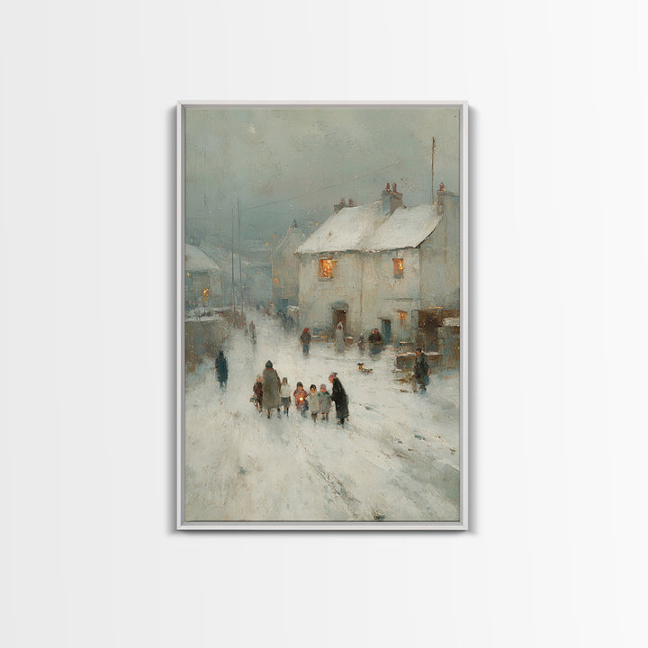 Gentle Gathering – Framed Canvas Print – Christian Art Painting – Vintage Christian Art – Christian Wall Art – Subtle Christian Art – Chris
