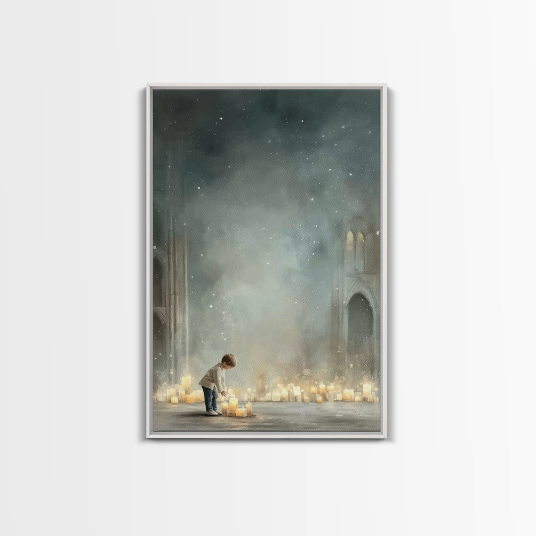 Heavenly Dawn – Framed Canvas Print – Christian Wall Art – Christian Christmas Art – Christian Art Canvas – Modern Christian Art – Christia