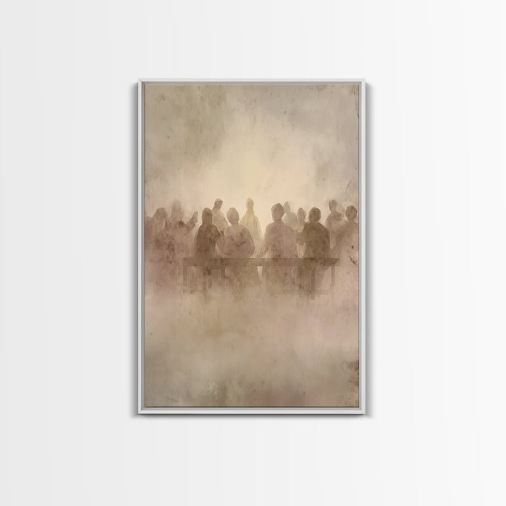 Communion Shadows – Framed Canvas Print – Moody Christian Art – Jesus Painting – Christian Wall Art – Abstract Christian Art – Christian Ar