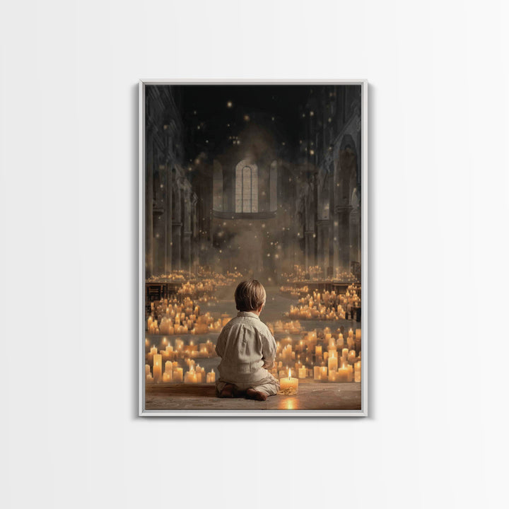 Sanctuary Glow – Framed Canvas Print – Christian Art Canvas – Christian Wall Art – Christmas Art – Christian Christmas Art – Vintage Christ