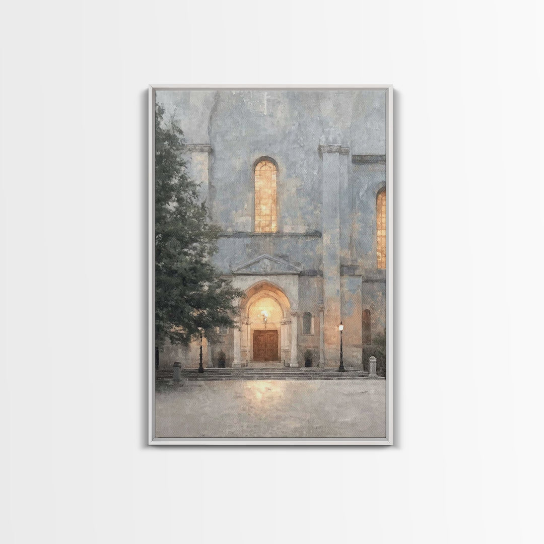 Chapel Of Light | Framed Canvas Print | Christian Wall Art | Christian Art Canvas | Subtle Christian Art | Vintage Christian Art | Christia